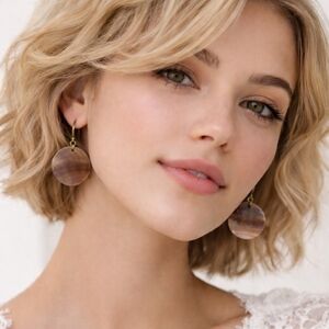 Handmade Rustic Handwired Brown Seashell Earrings